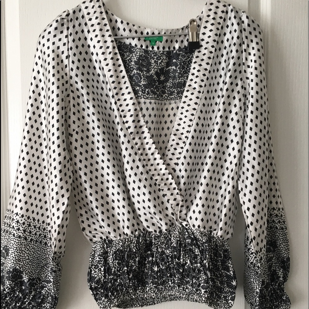Printed and Smocked Blouse